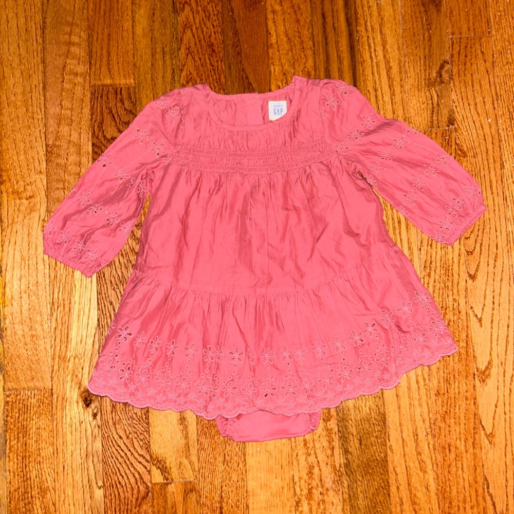 Baby Gap Dusty Rose Eyelet Dress-6-12M